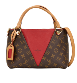 V Tote BB, Canvas/Leather, Mono/Red, FL1169, B/DB/S/LT, 2*